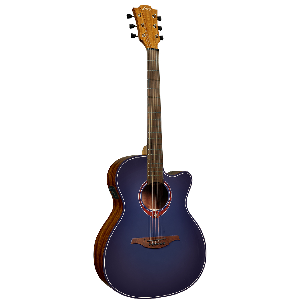 LAG GLA T-BLUE-ACE Tramontane Auditorium Cutaway Blue Burst Elektro Akustik Gitar